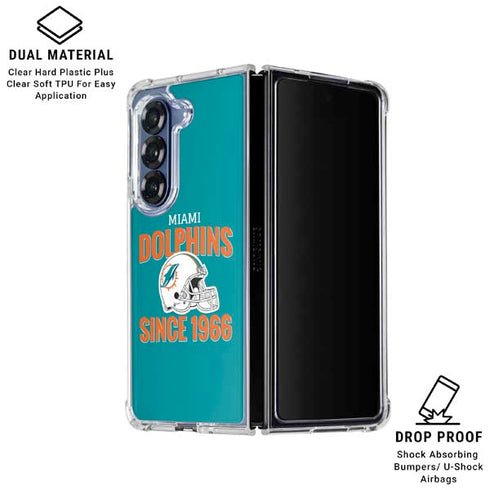 NFL Miami Dolphins Helmet Galaxy Z Fold6 Clear Case