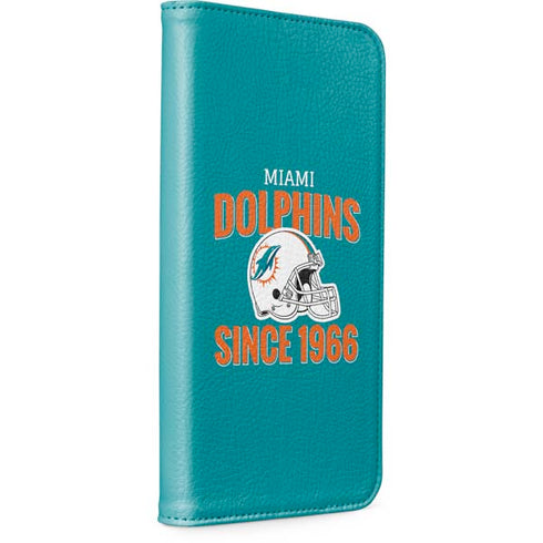 NFL Miami Dolphins Helmet iPhone 15 Plus Folio Case