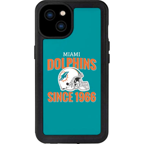 NFL Miami Dolphins Helmet iPhone 15 Plus Waterproof Case