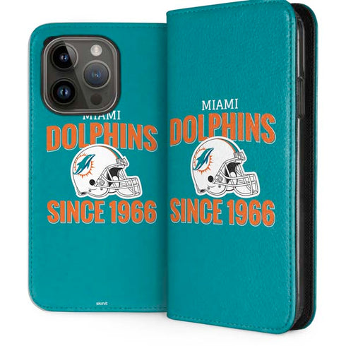 NFL Miami Dolphins Helmet iPhone 15 Pro Folio Case