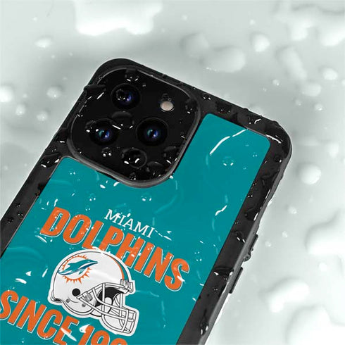NFL Miami Dolphins Helmet iPhone 15 Pro Waterproof Case