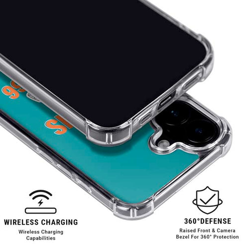 NFL Miami Dolphins Helmet iPhone 16 Plus Clear Case