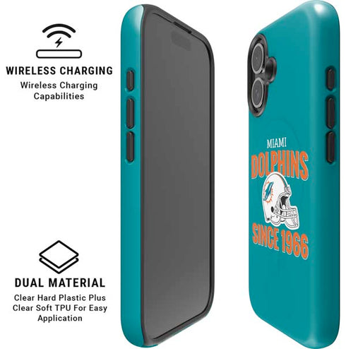 NFL Miami Dolphins Helmet iPhone 16 Plus Magsafe Impact Case