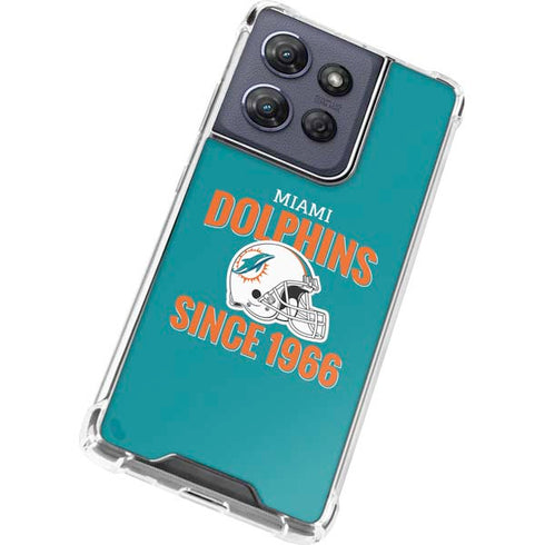NFL Miami Dolphins Helmet Moto G 5G (2025) Clear Case