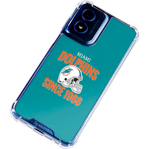 NFL Miami Dolphins Helmet Moto G 5G (2024) Clear Case
