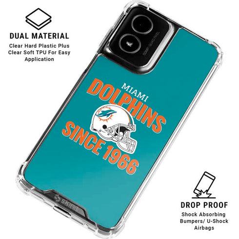 NFL Miami Dolphins Helmet Moto G Power 5G (2024) Clear Case