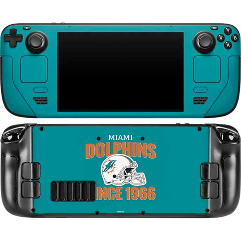 NFL Miami Dolphins Helmet Steam Deck Handheld Gaming Computer OLED Skin