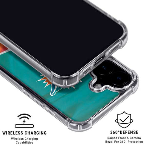 NFL Miami Dolphins iPhone 16 Plus Clear Case