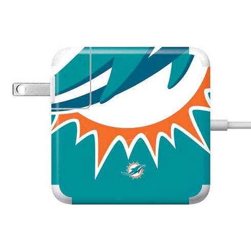 NFL Miami Dolphins Large Logo 85W Power Adapter (15 and 17 inch MacBook Pro Charger) Skin