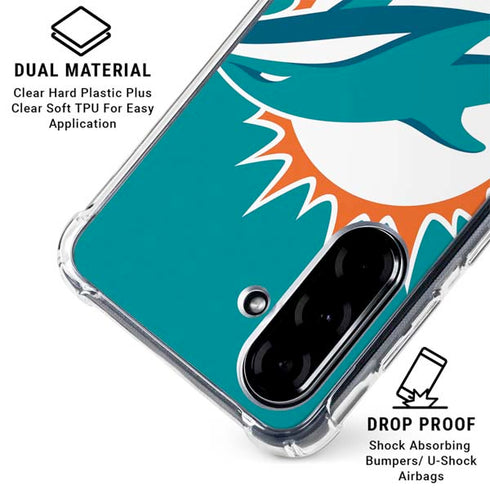 NFL Miami Dolphins Large Logo Galaxy A36 5G Clear Case