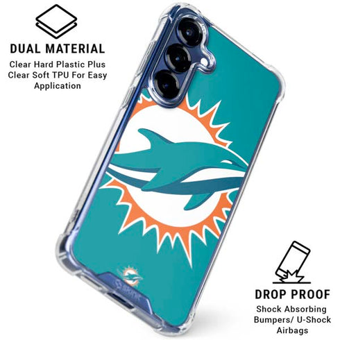 NFL Miami Dolphins Large Logo Galaxy S25 FE Clear Case