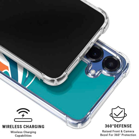 NFL Miami Dolphins Large Logo Galaxy S25 Plus Clear Case