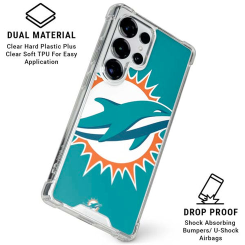 NFL Miami Dolphins Large Logo Galaxy S25 Ultra Clear Case