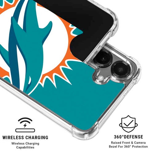 NFL Miami Dolphins Large Logo Galaxy S26 Clear Case