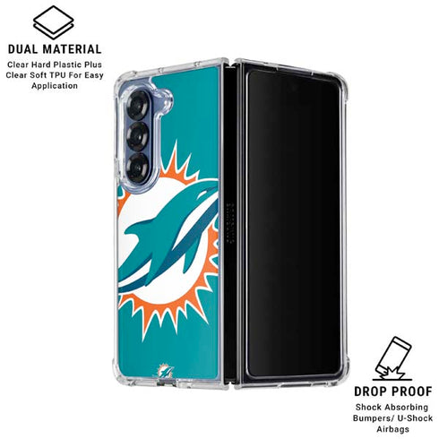 NFL Miami Dolphins Large Logo Galaxy Z Fold7 Clear Case
