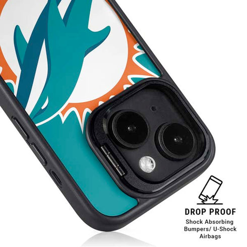 NFL Miami Dolphins Large Logo iPhone 15 Plus Kickstand Case