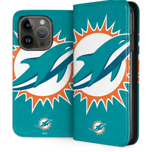 NFL Miami Dolphins Large Logo iPhone 15 Pro Folio Case