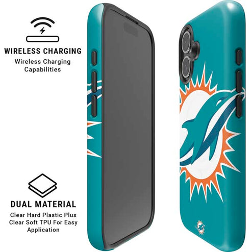NFL Miami Dolphins Large Logo iPhone 16 Magsafe Impact Case