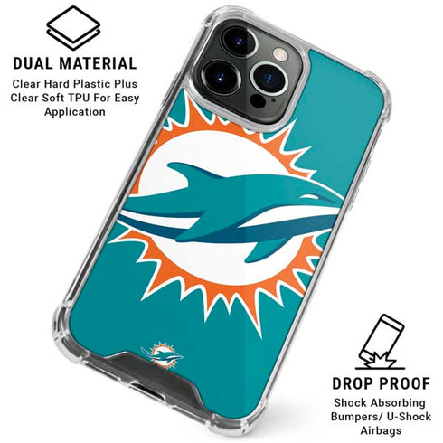 NFL Miami Dolphins Large Logo iPhone 16 Pro Clear Case