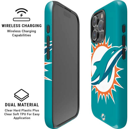 NFL Miami Dolphins Large Logo iPhone 16 Pro Magsafe Impact Case