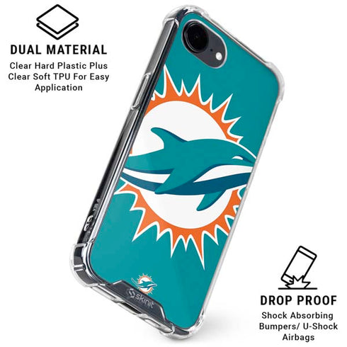 NFL Miami Dolphins Large Logo iPhone 16e Clear Case