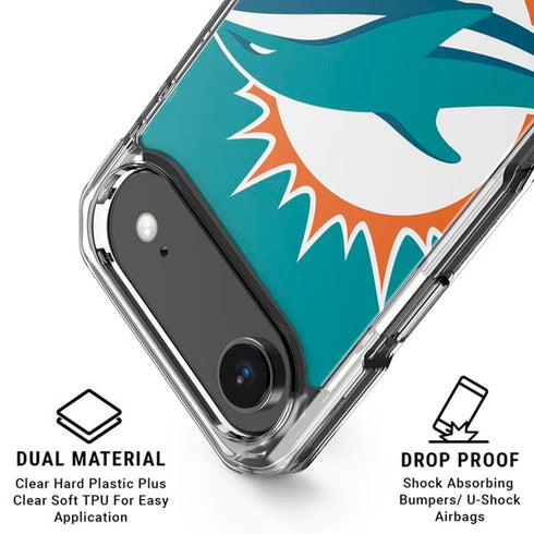 NFL Miami Dolphins Large Logo iPhone 17 Air Clear Case