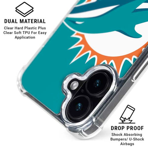 NFL Miami Dolphins Large Logo iPhone 17 Clear Case