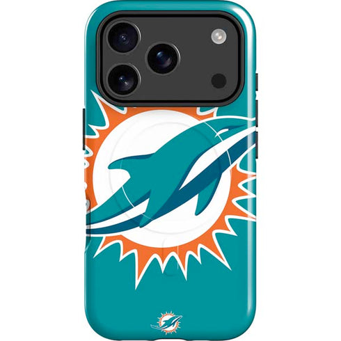 NFL Miami Dolphins Large Logo iPhone 17 Pro Magsafe Impact Case