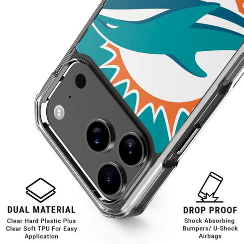 NFL Miami Dolphins Large Logo iPhone 17 Pro Max Clear Case