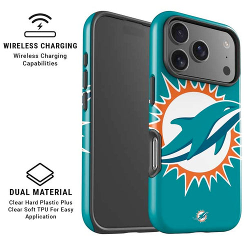 NFL Miami Dolphins Large Logo iPhone 17 Pro Max Magsafe Impact Case
