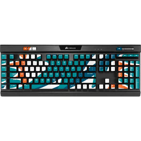NFL Miami Dolphins Large Logo K95 RGB PLATINUM Mechanical Gaming Keyboard Skin