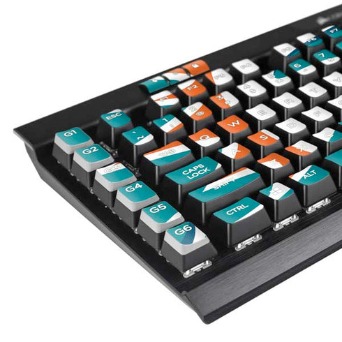 NFL Miami Dolphins Large Logo K95 RGB PLATINUM Mechanical Gaming Keyboard Skin