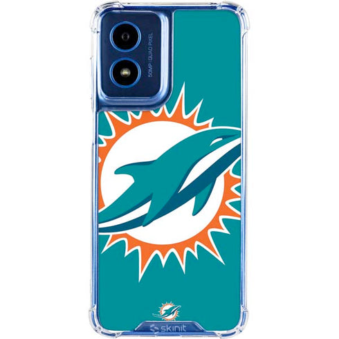 NFL Miami Dolphins Large Logo Moto G 5G (2024) Clear Case