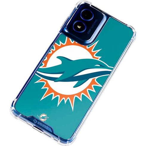 NFL Miami Dolphins Large Logo Moto G 5G (2024) Clear Case