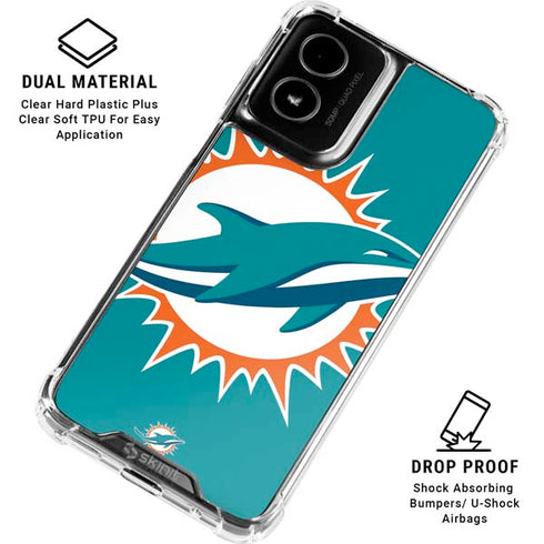 NFL Miami Dolphins Large Logo Moto G Power 5G (2024) Clear Case