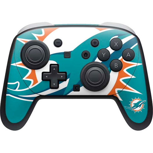 NFL Miami Dolphins Large Logo Nintendo Switch 2 (2025) Pro Controller Skin