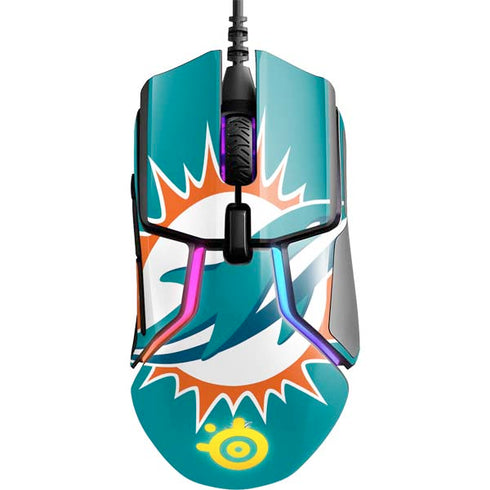 NFL Miami Dolphins Large Logo SteelSeries Rival 600 Gaming Mouse Skin
