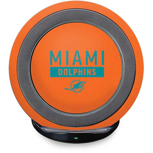 NFL Miami Dolphins Orange Performance Series Fast Charge Wireless Charging Stand Skin