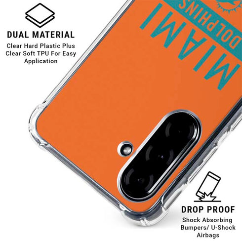 NFL Miami Dolphins Orange Performance Series Galaxy A36 5G Clear Case