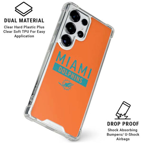 NFL Miami Dolphins Orange Performance Series Galaxy S25 Ultra Clear Case