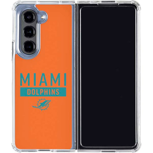 NFL Miami Dolphins Orange Performance Series Galaxy Z Fold5 5G Clear Case
