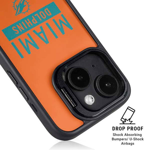 NFL Miami Dolphins Orange Performance Series iPhone 15 Kickstand Case