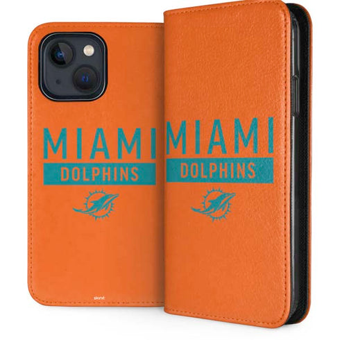 NFL Miami Dolphins Orange Performance Series iPhone 15 Plus Folio Case