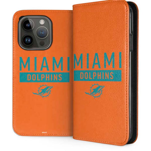 NFL Miami Dolphins Orange Performance Series iPhone 15 Pro Folio Case