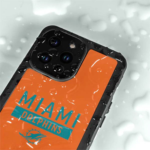 NFL Miami Dolphins Orange Performance Series iPhone 15 Pro Waterproof Case