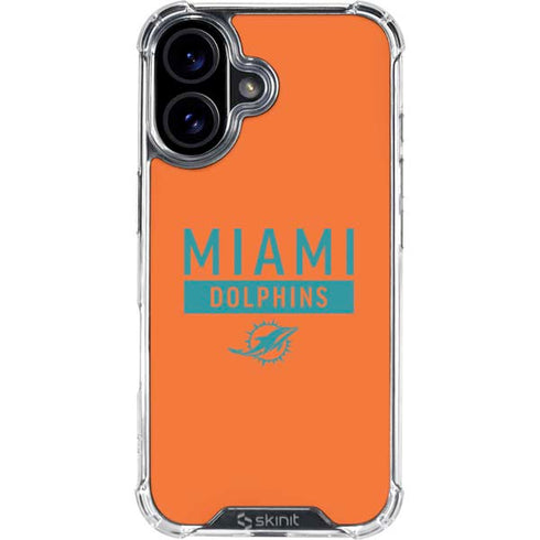 NFL Miami Dolphins Orange Performance Series iPhone 16 Plus Clear Case
