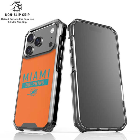 NFL Miami Dolphins Orange Performance Series iPhone 18 Pro Clear Case