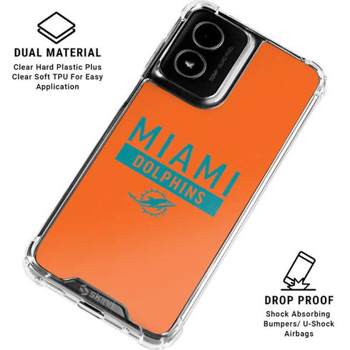 NFL Miami Dolphins Orange Performance Series Moto G Power 5G (2024) Clear Case