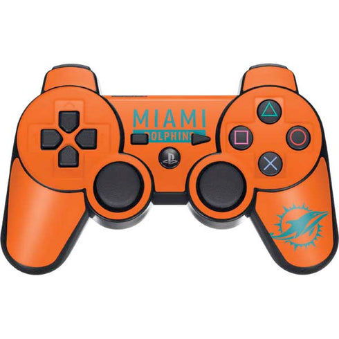 NFL Miami Dolphins Orange Performance Series PS3 Dual Shock wireless controller Skin