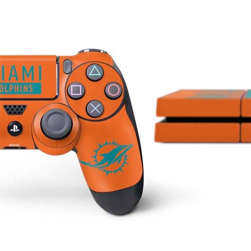 NFL Miami Dolphins Orange Performance Series PS4 Console and Controller Bundle Skin